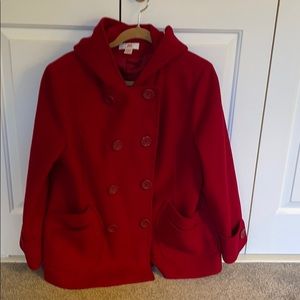 JLO Red Hooded Coat